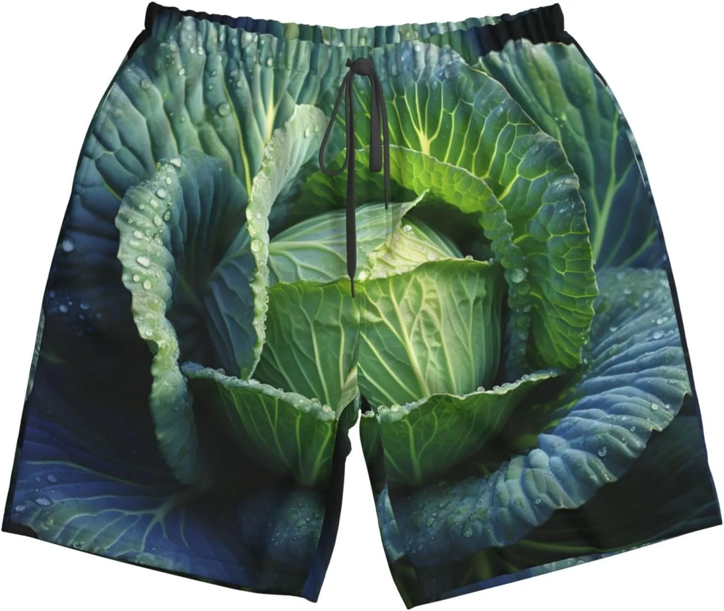 Men's Hawaiian Beach Shorts Cool Quick Dry Swim Trunks Summer Board Shorts Bright Cabbage Bathing Suit