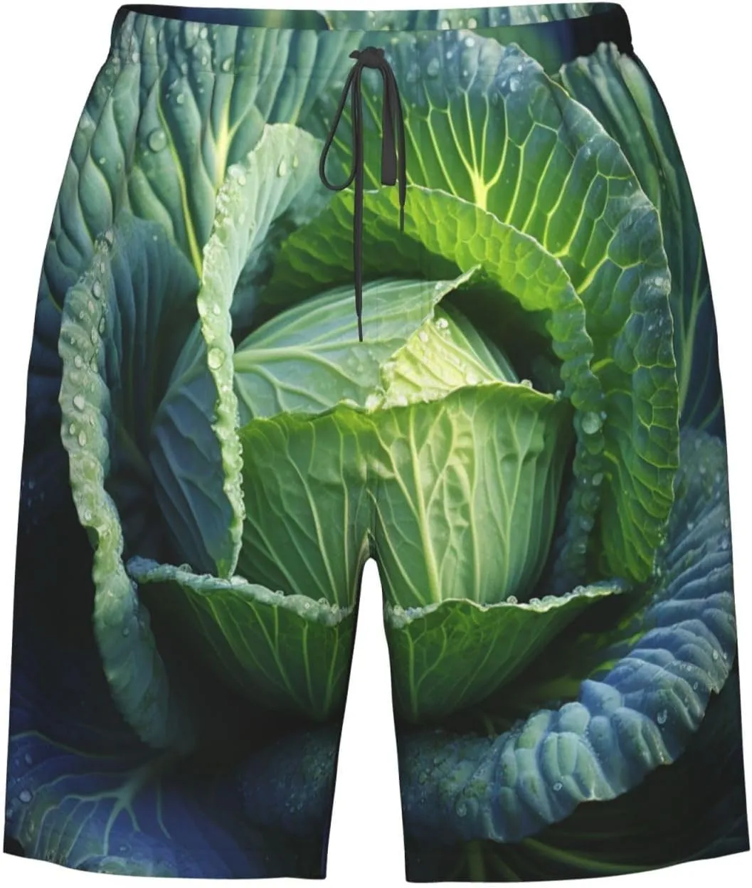 Men's Hawaiian Beach Shorts Cool Quick Dry Swim Trunks Summer Board Shorts Bright Cabbage Bathing Suit