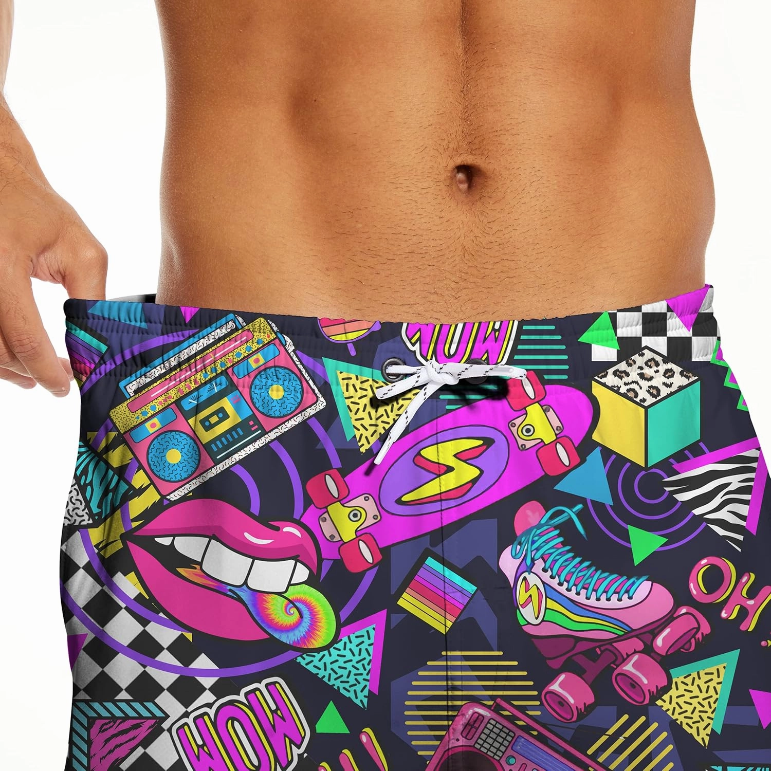 Mens Swim Trunks with Compression Liner 7" Bathing Suit Swimming Shorts Quick Dry Board Shorts Swimsuits with Pockets