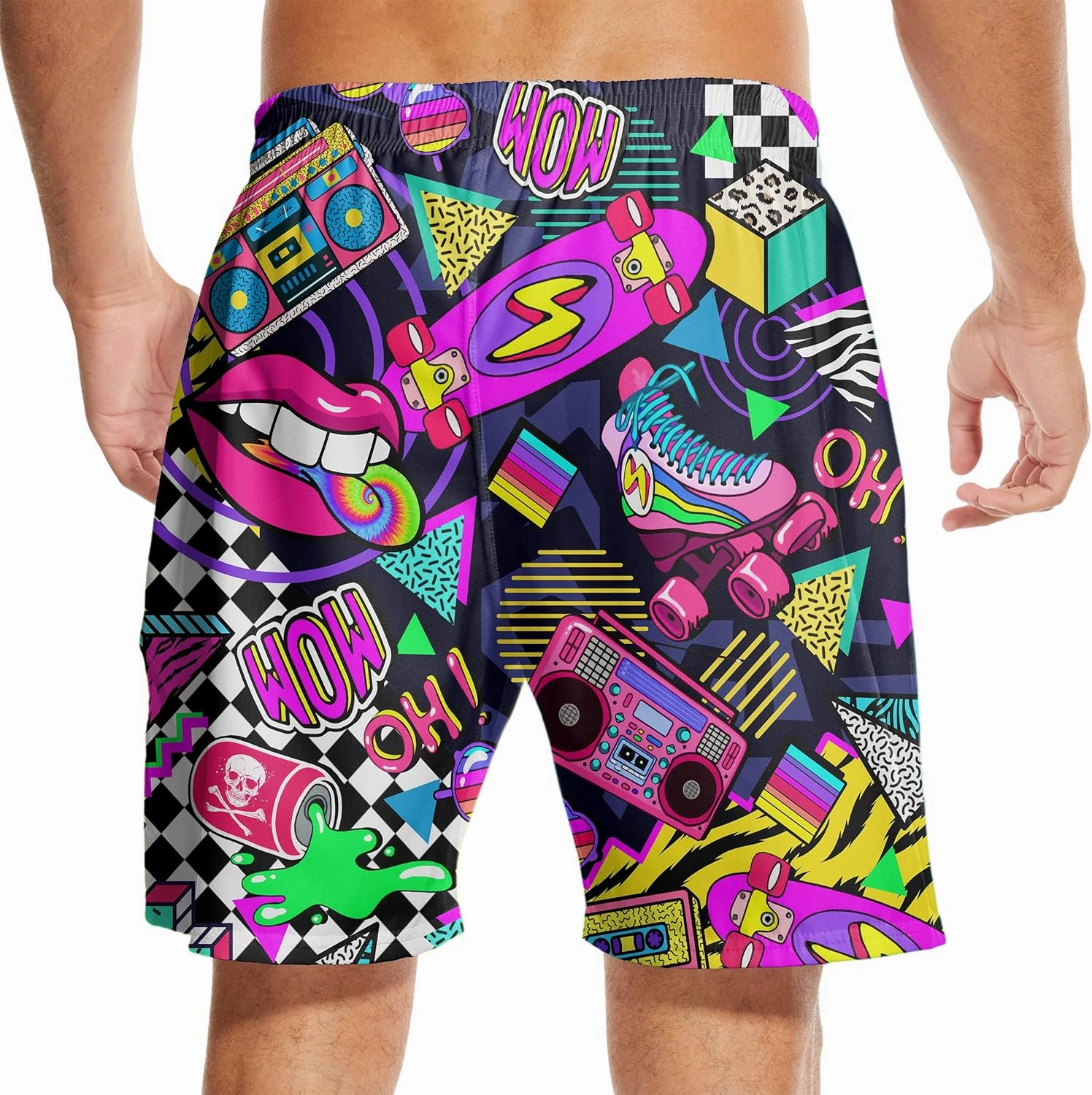 Mens Swim Trunks with Compression Liner 7" Bathing Suit Swimming Shorts Quick Dry Board Shorts Swimsuits with Pockets