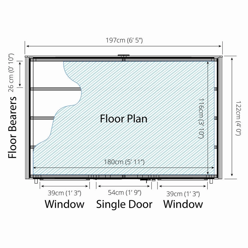 Mercia 6' 5" x 4' Apex Shed - Premium Dip Treated Shiplap