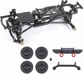 Metal Chassis Frame Assembled Kit for Axial SCX24 Deadbolt AXI90081 1/24 RC Crawler Car Upgrades (Black)