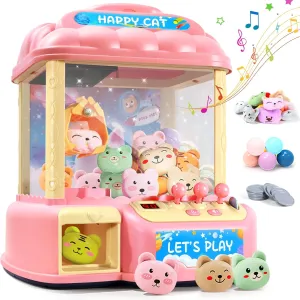 MIAOKE Large Claw Machine for Kids, Musical Electronic Arcade Game Console with Adjustable Sound, Christmas and Birthday Gift for Kids, Includes 30 Toys & 24 Game Coins & 20 Surprise Eggs