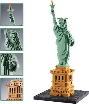 Micro Building Blocks Statue of Liberty Sets for Adults, a New York Famous Landmark Architectural Building Blocks Model Toys for Teens Age of 14  2810 PCS