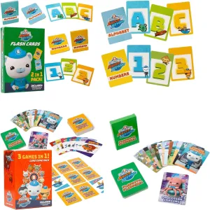 Mighty Mojo Octonauts Kids Classic Card Games and Flash Cards - Includes Three Games - Alphabet and Numerical Cards - Memory Game, Go Fish & Old Maid - Octonauts Educational Gift Set - Large Cards