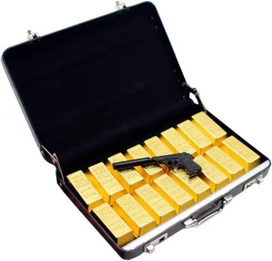 Milisten 18pcs Miniature Bar Suitcase Model Gold Mini Suitcase Decor Miniature Bricks Ornaments for Dollhouse