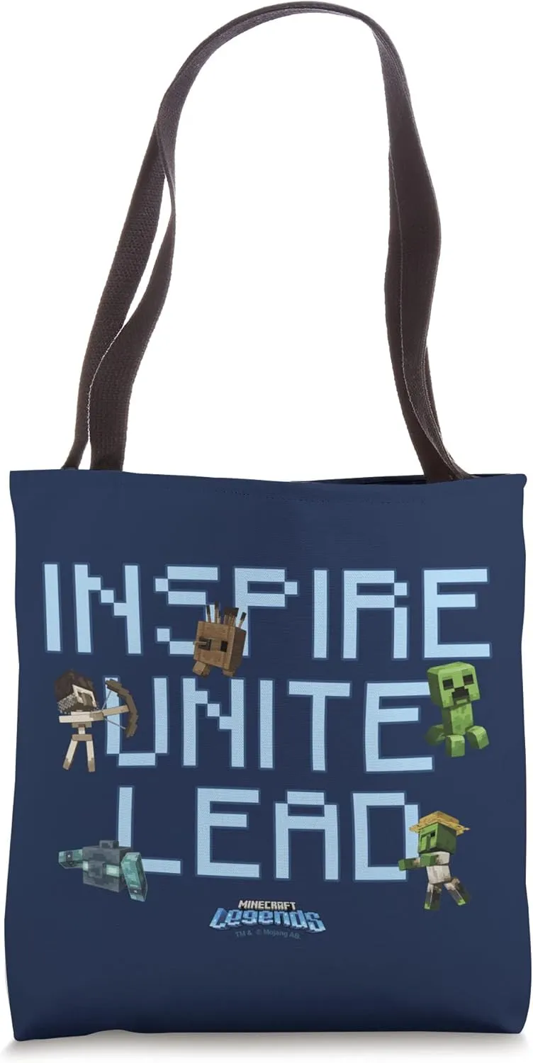 Minecraft Legends Inspire Unite Lead Scattered Mobs Poster Tote Bag