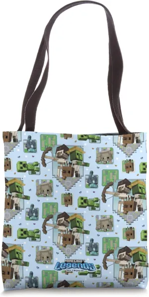Minecraft Legends Mob Panels Pattern Wallpaper Tote Bag