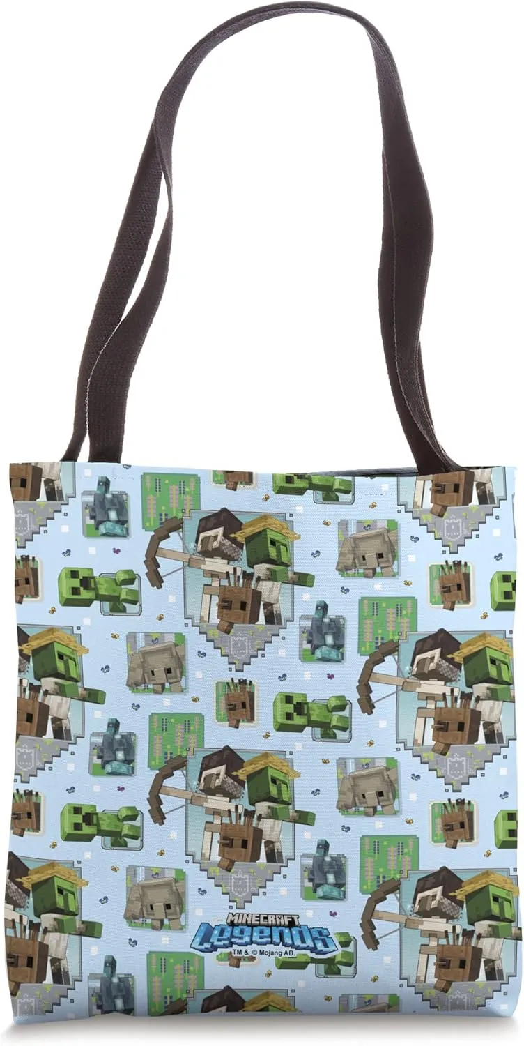 Minecraft Legends Mob Panels Pattern Wallpaper Tote Bag