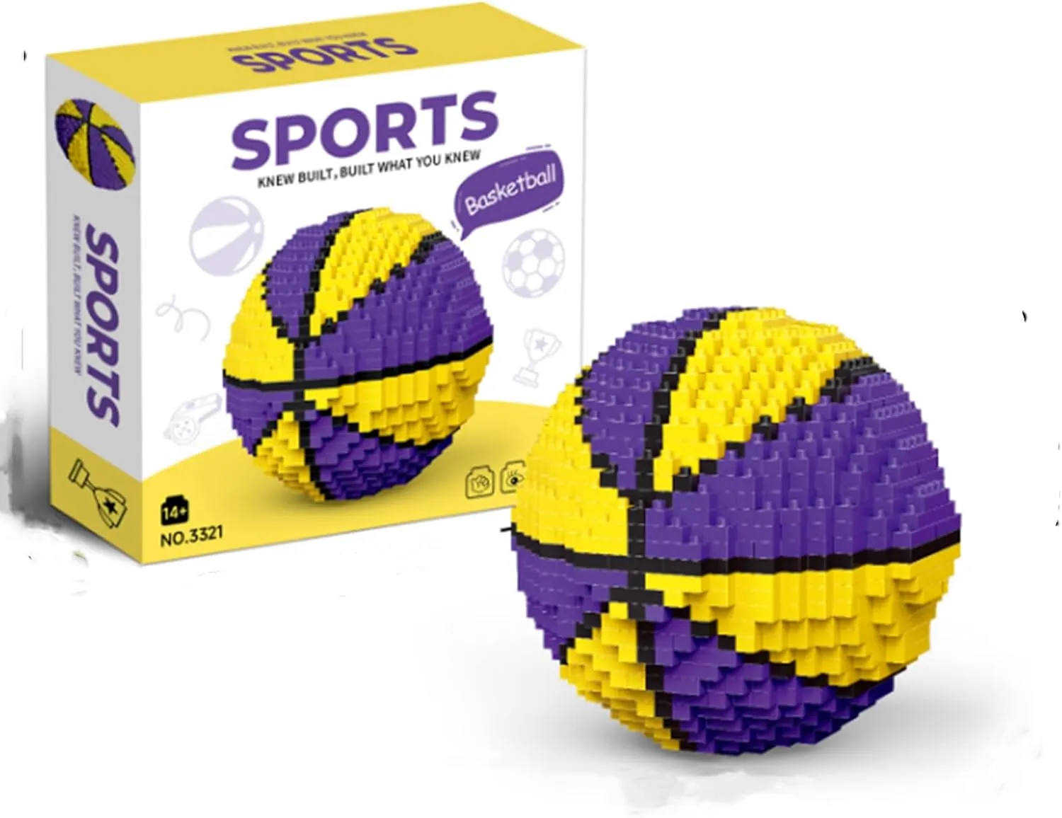 Mini Bsketball Building Blocks Set 3.68" - Micro Mini Blocks Bricks for Adults Gifts Socking Stuffers for Men and Women Decoration Room