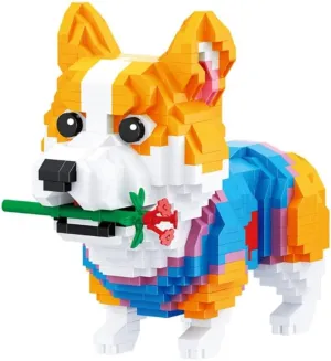 Mini Building Blocks Animal Set, DIY Micro 3D Building Toy Bricks (Corgi 997pcs)