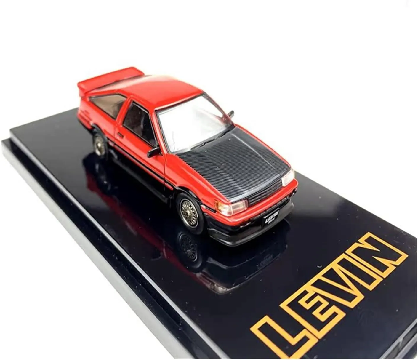 Mini Cars Replica 1:64 for Toyota Corolla Levin AE86 Coupe Alloy Car Model Red Silver Study Room Display Placement Race Car Birthday Party Decorations(Red)