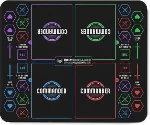 Mini Commander Zone Mat | 9.5"X7.75" Compact EDH Life Tax and CMDR Damage Tracker