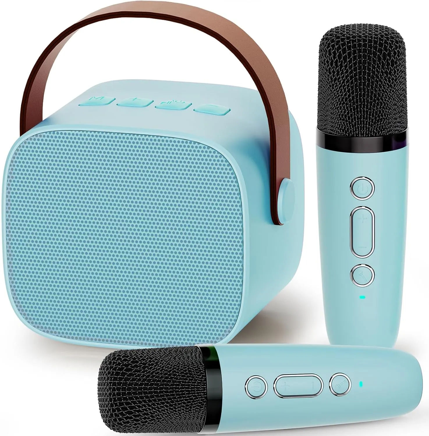 Mini Karaoke Machine for Kids, Ideal Christmas Birthday Gifts for Girls Boys Teens Adults, Karaoke Wireless Microphone for 4 5 6 7 8 9 10 11 12  Year Old Girls Family Home Party (Blue)