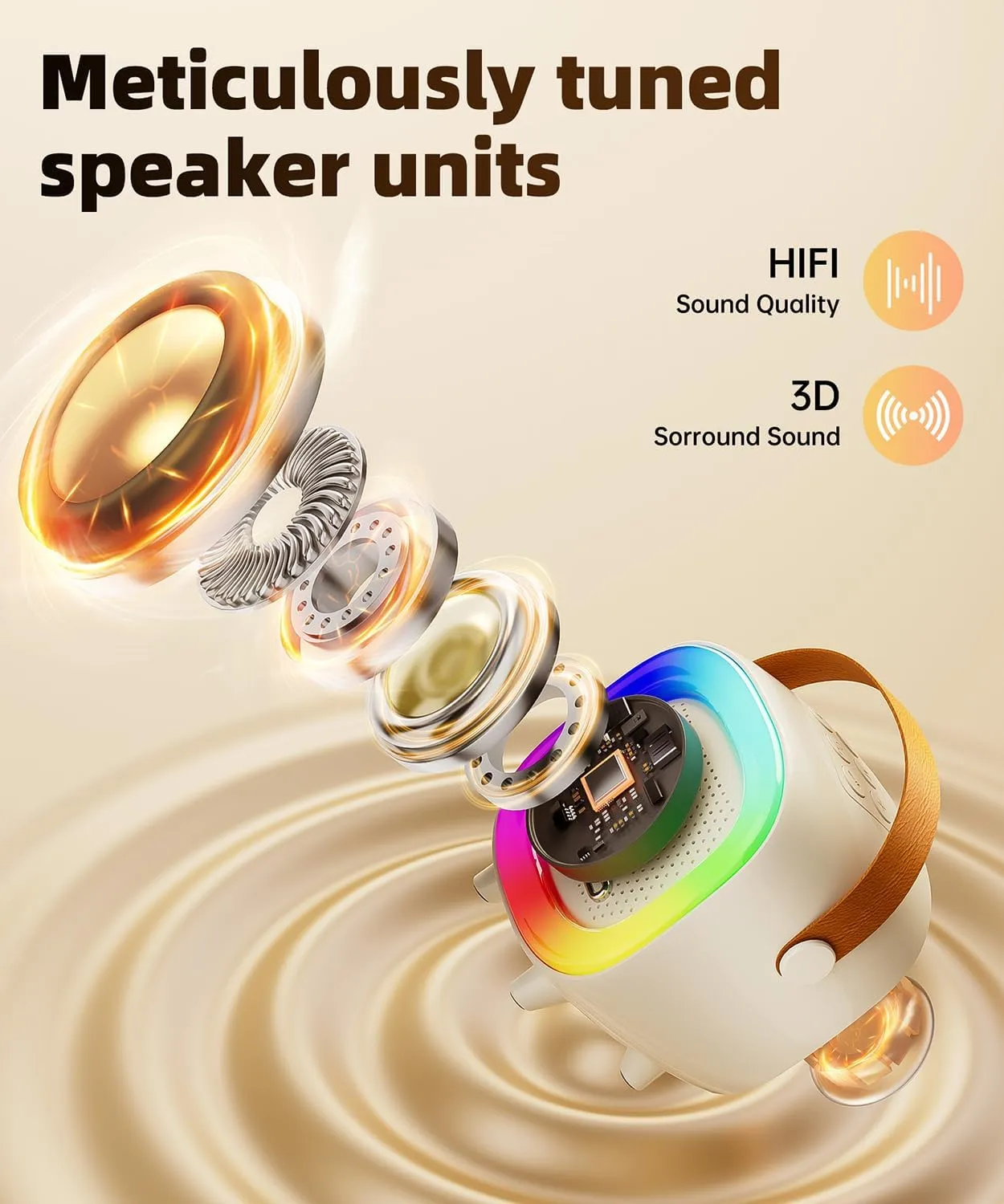 Mini Karaoke Machine Speaker for Kids Adults, Portable Bluetooth with 1 or 2 Wireless Microphones, Children's Day Birthday Gift Ideas for Toys for Teens Boys and Girls Aged 4, 5, 6, 7, 8, 9, 10, 12 