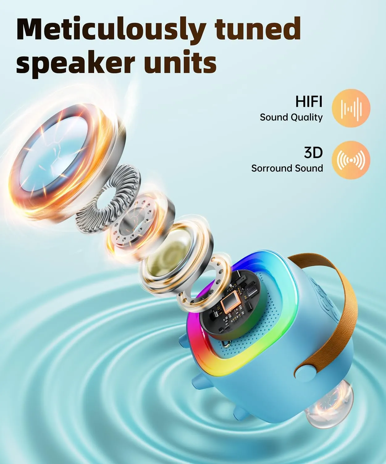 Mini Karaoke Machine Speaker for Kids Adults, Portable Bluetooth with 2 Wireless Microphones, Children's Day Birthday Gift Ideas for Toys for Teens Boys and Girls Aged 4, 5, 6, 7, 8, 9, 10, 11, 12 