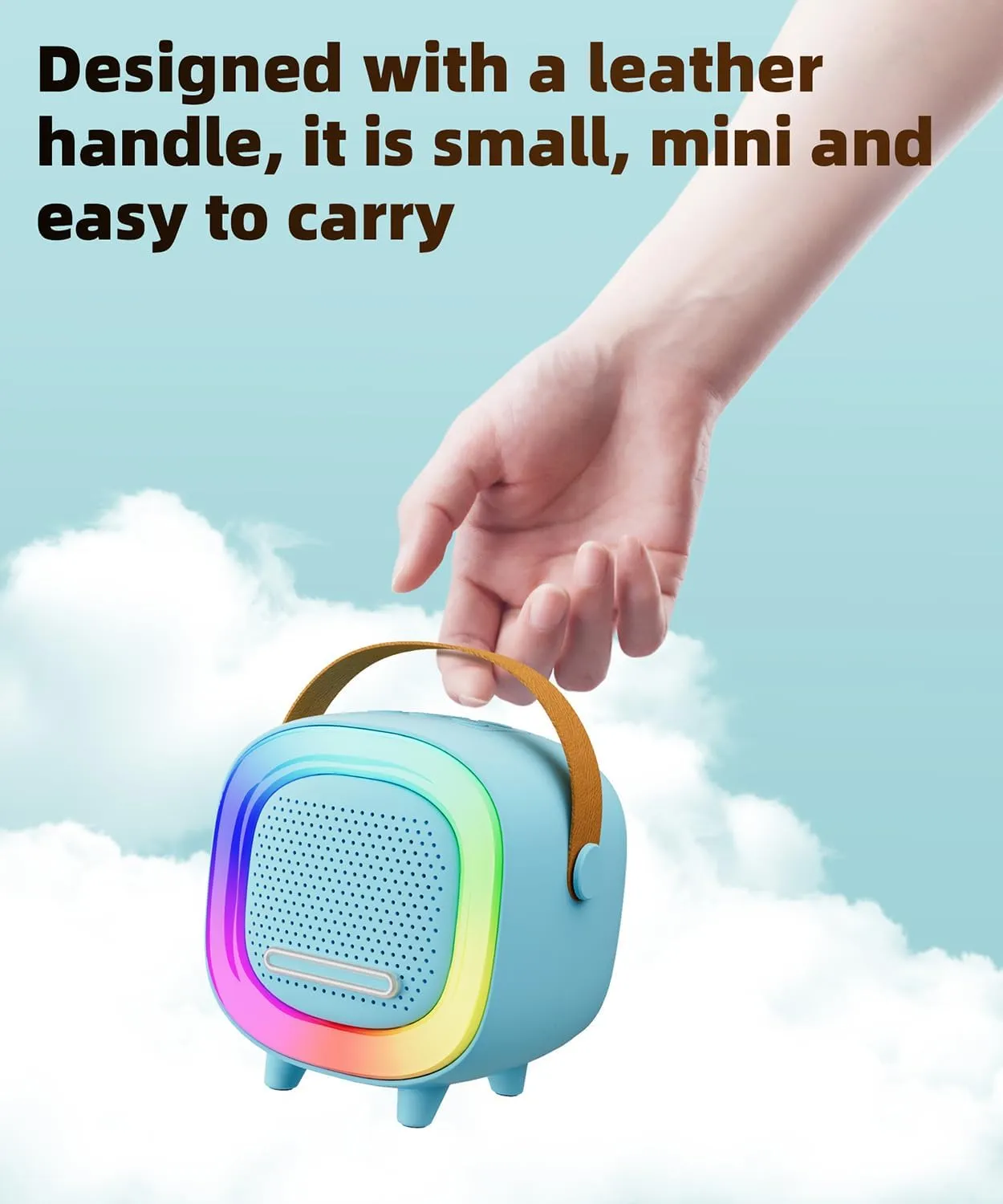 Mini Karaoke Machine Speaker for Kids Adults, Portable Bluetooth with 2 Wireless Microphones, Children's Day Birthday Gift Ideas for Toys for Teens Boys and Girls Aged 4, 5, 6, 7, 8, 9, 10, 11, 12 