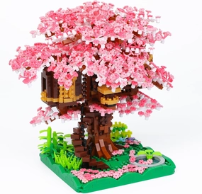 Mini Cherry Blossom Treehouse Bonsai Tree Building Blocks Set, Botanical Collection Building Set for Adults, 14  Teens, Home Decor Accessories (2028 Pcs)