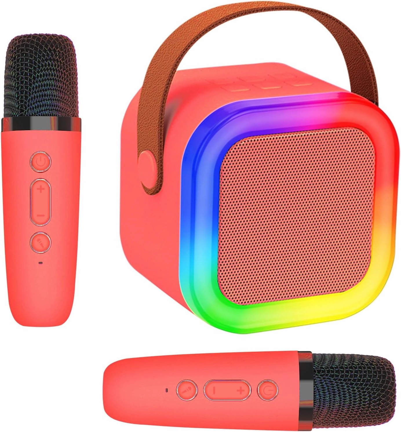 Mini Karaoke Machine for Kids Adults,Portable Bluetooth Speaker with 2 Wireless Microphones, MP3 Music Player Gifts Toys for Girls 3-12 Year Old Birthday Family Home Party