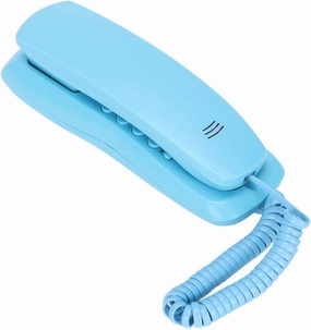 Mini Landline Corded Phone with Mute Pause Redial Night Light, Music Ringing, PulseDialing and Anti Interference Thunder for Office Home KXT628 Hotel Telephone (Blue)