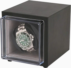 Mini Mechanical Watch Automatic Winding Box Single Watch Winder Dual-Power Watch Shaker Home PU Leather Watch Storage Case Portable Quiet and Well Operated