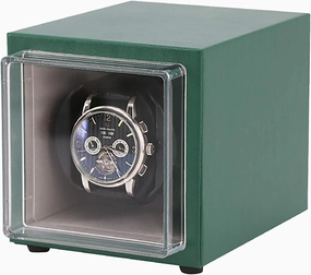 Mini Mechanical Watch Automatic Winding Box Single Watch Winder Dual-Power Watch Shaker Home PU Leather Watch Storage Case Portable Quiet and Well Operated