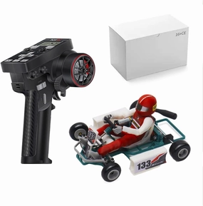 Mini RC Kart, 1/32 Scale 2.4G Retro RC Racing Car, DIY RC Hobby Sports Car Toys Gifts for Adults - 3 Battery