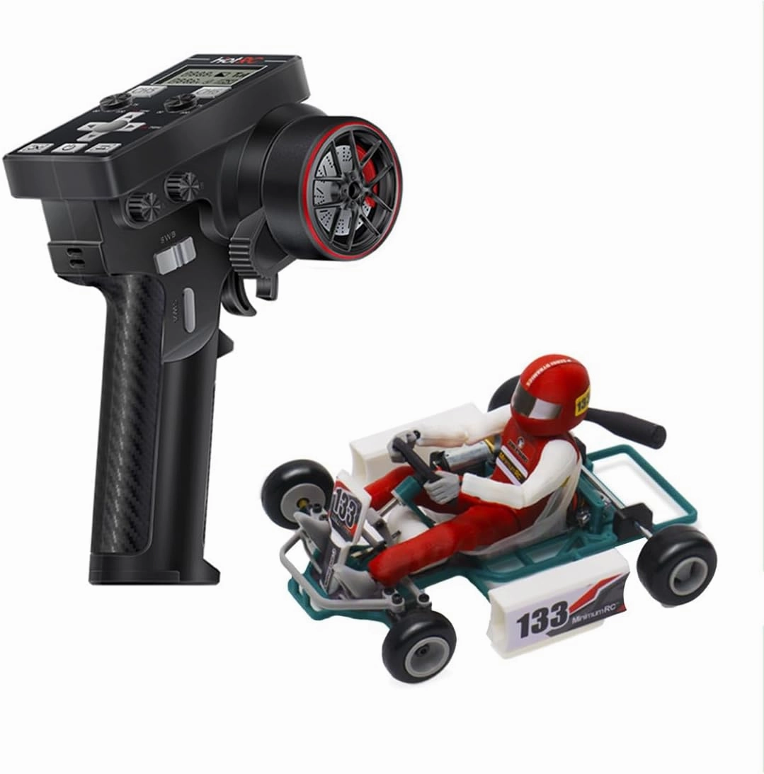 Mini RC Kart, 1/32 Scale 2.4G Retro RC Racing Car, DIY RC Hobby Sports Car Toys Gifts for Adults - 3 Battery