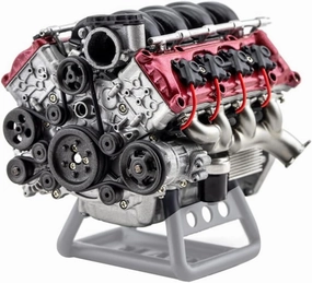 Mini V8 Engine Kit for AX90104 SCX10Ⅱ Capra VS4-10 Pro/Ultra Model Car, V8 Simulate Dynamic Engine Motor MAD RC 3D Printing DIY Assembly Model-KIT Version