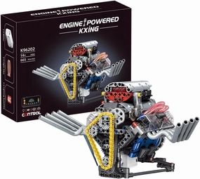 Mini V8 Engine Kits That Runs - V8 Engine Model kit Build Your Own Visible Car Motor, Fully Assemblable V8 Engine Model Toy, Timing Chain and Crankshaft Pulley System for Adults (Multicolor)