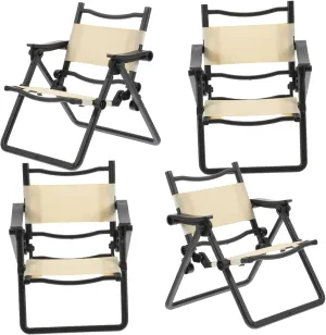 Miniature Folding Chair Model Scale Mini Beach Chair Set for Dollhouse Decoration and Party Events