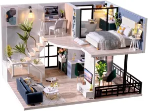 Miniature House Kit, Dollhouse Kit, Miniature Kit, DIY Mini House Building Kit for Adult Teen