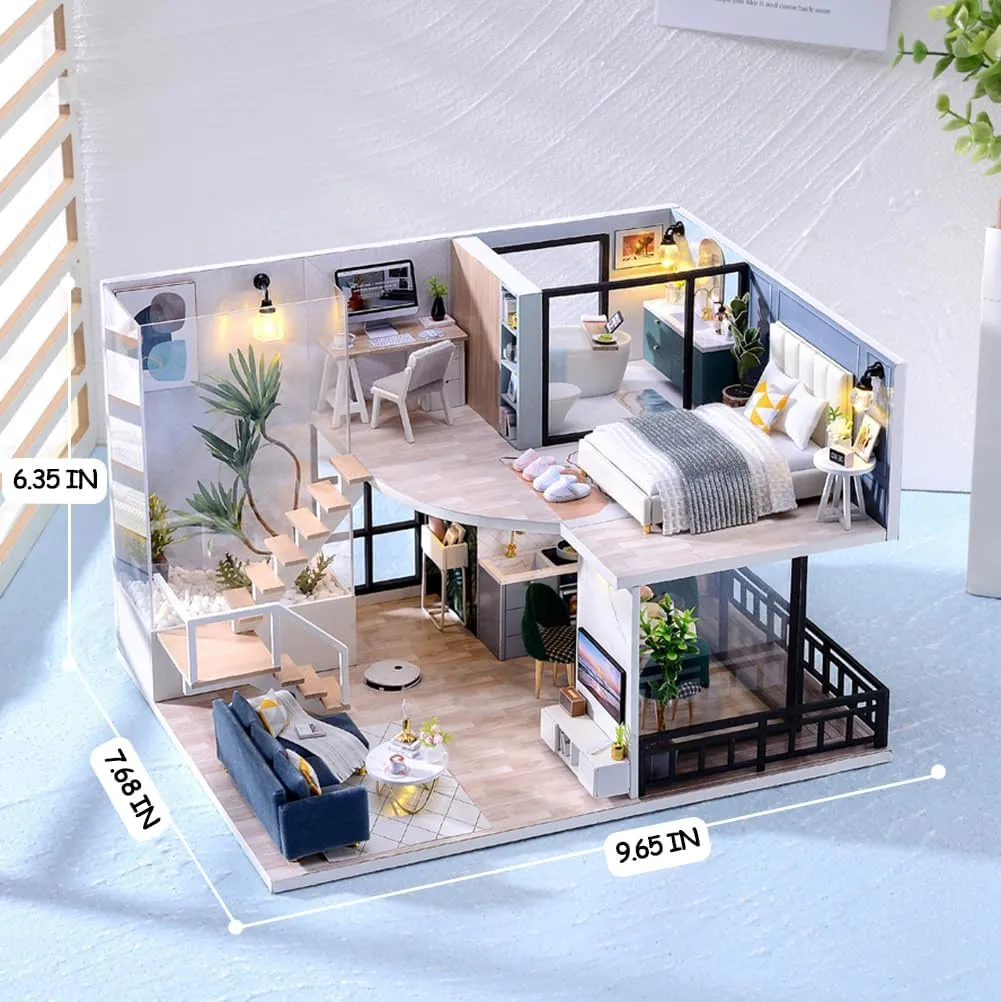 Miniature House Kit, Dollhouse Kit, Miniature Kit, DIY Mini House Building Kit for Adult Teen
