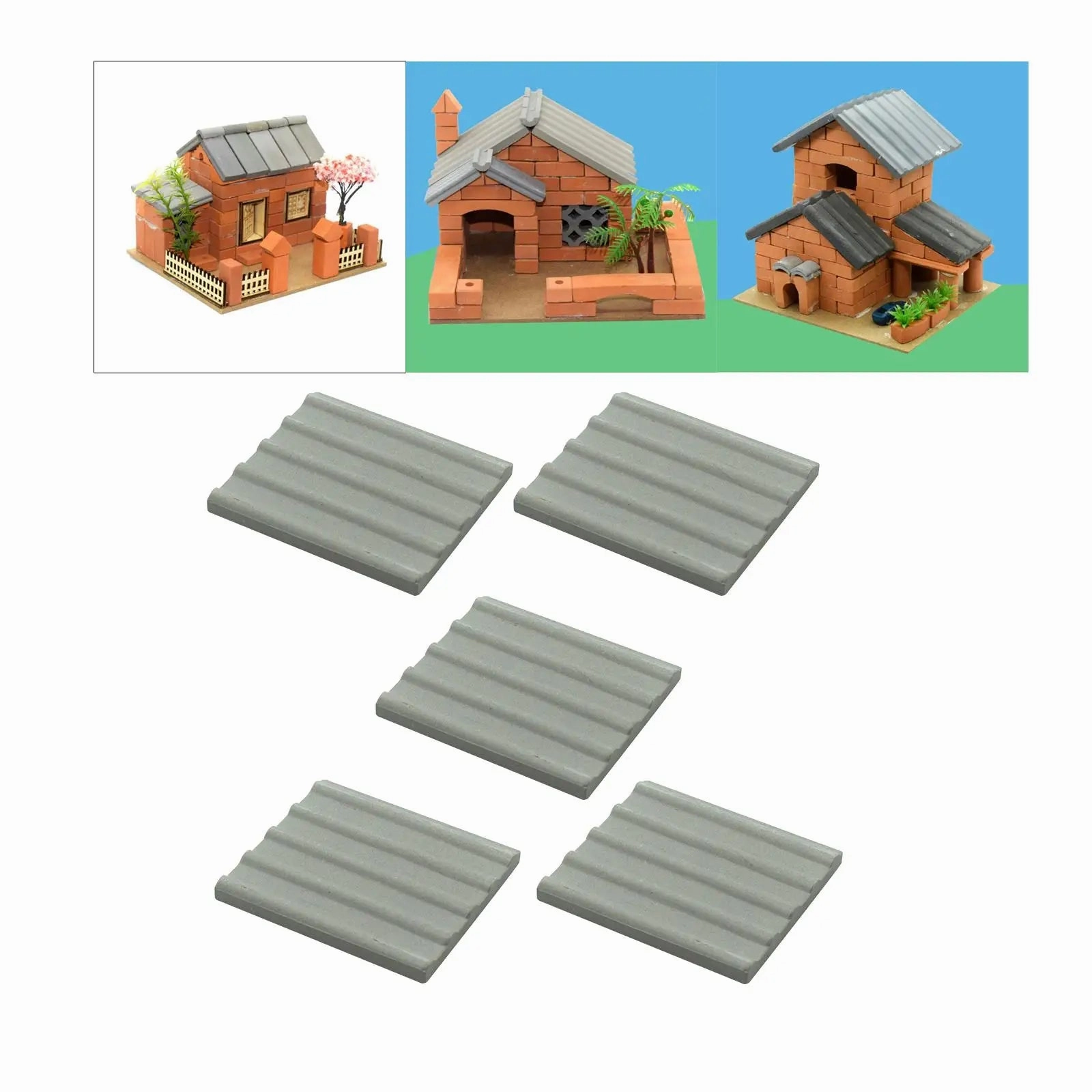 Miniature Bricks Roof Tiles 1/12 Scale Dollhouse Decor Model Building Materials Mini Blocks Realistic for Miniature Enthusiasts