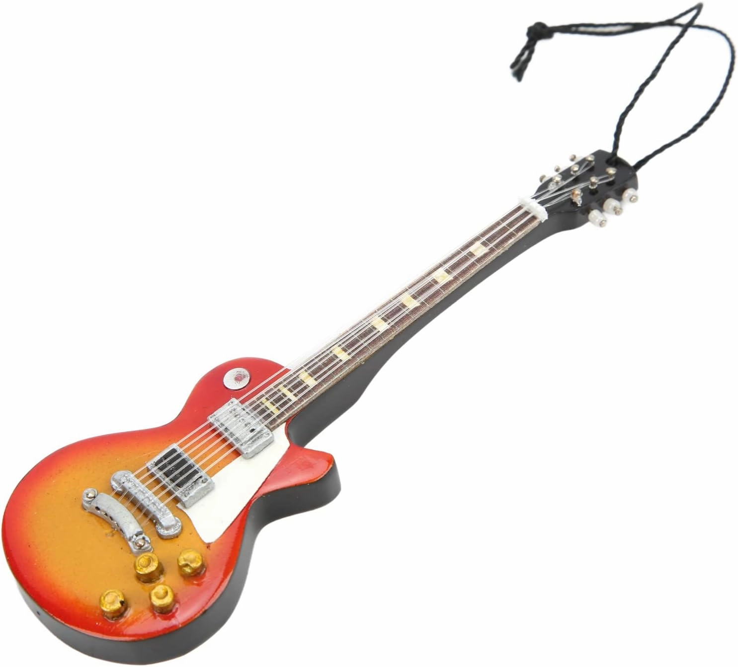 Miniature Wooden Guitar Model, Mini Musical Instrument Ornament Miniature Dollhouse Model for Craft Showcase Home Decoration Dollhouse Display Accessories