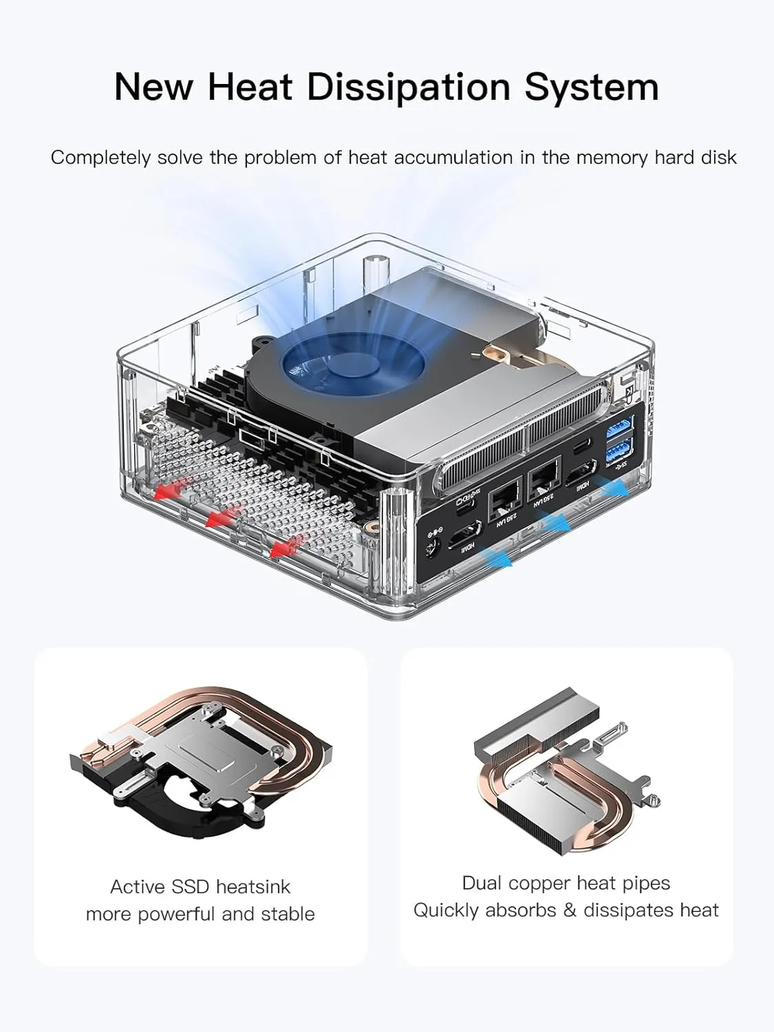 MINISFORUM NAB9 Intel Core i9-12900HK(14C/20T, up to 5.0GHz) Mini PC 32GB RAM 1TB SSD, 2x HDMI | 2x USB-C Four 4K@60Hz Video Outputs Small, 2x2.5G RJ45, 4x USB3.2 Intel Iris Xe Graphics Micro Computer