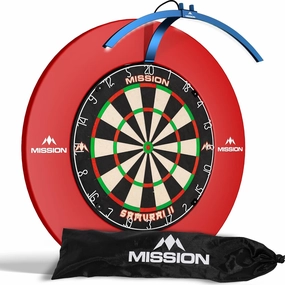 Mission Darts TOR100 Torus 100 | Dart Board LED Folding Portable Dartboard Travel Lighting System