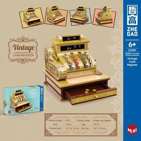 MOC Classic Vintage Cash Register MINI Retro Bricks Toys