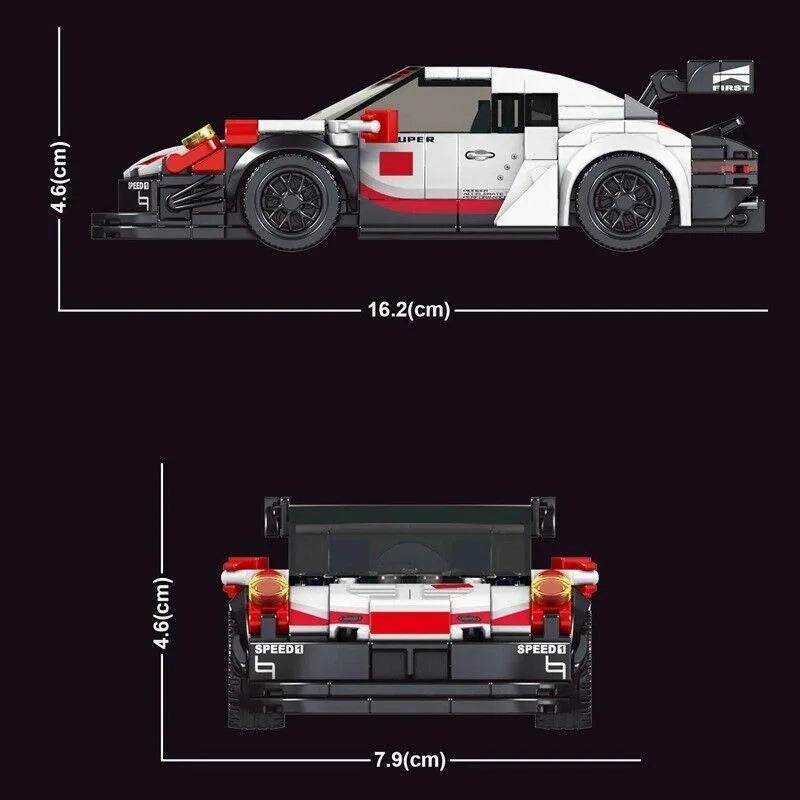 MOC Mini Porsche 911 RSR Racing Sports Car Bricks Toy 27010