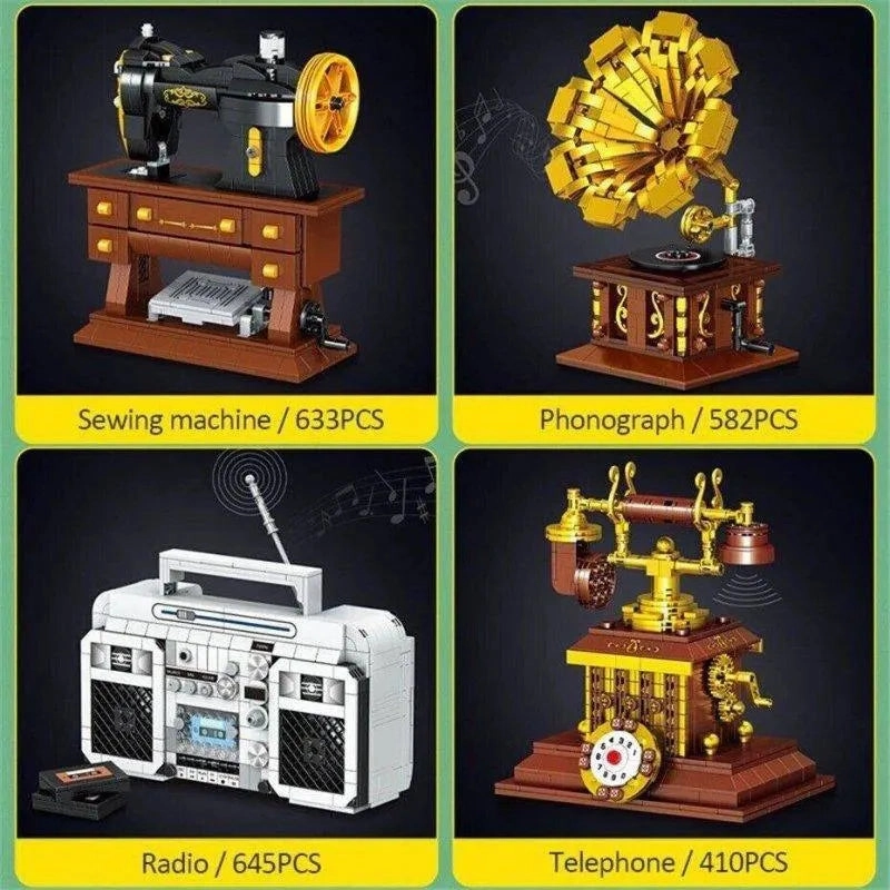MOC Retro Sewing Machine MINI Bricks Toy 00936