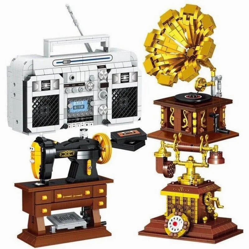 MOC Retro Sewing Machine MINI Bricks Toy 00936