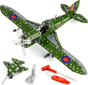 Model Airplane Kits for Boys 8-12,Erector Set for Boys Building Toys Age 10-12,374 PCS DIY Building Stem Projects Toys for Kids,Cool Aviation Gifts for Airplane Model Fans