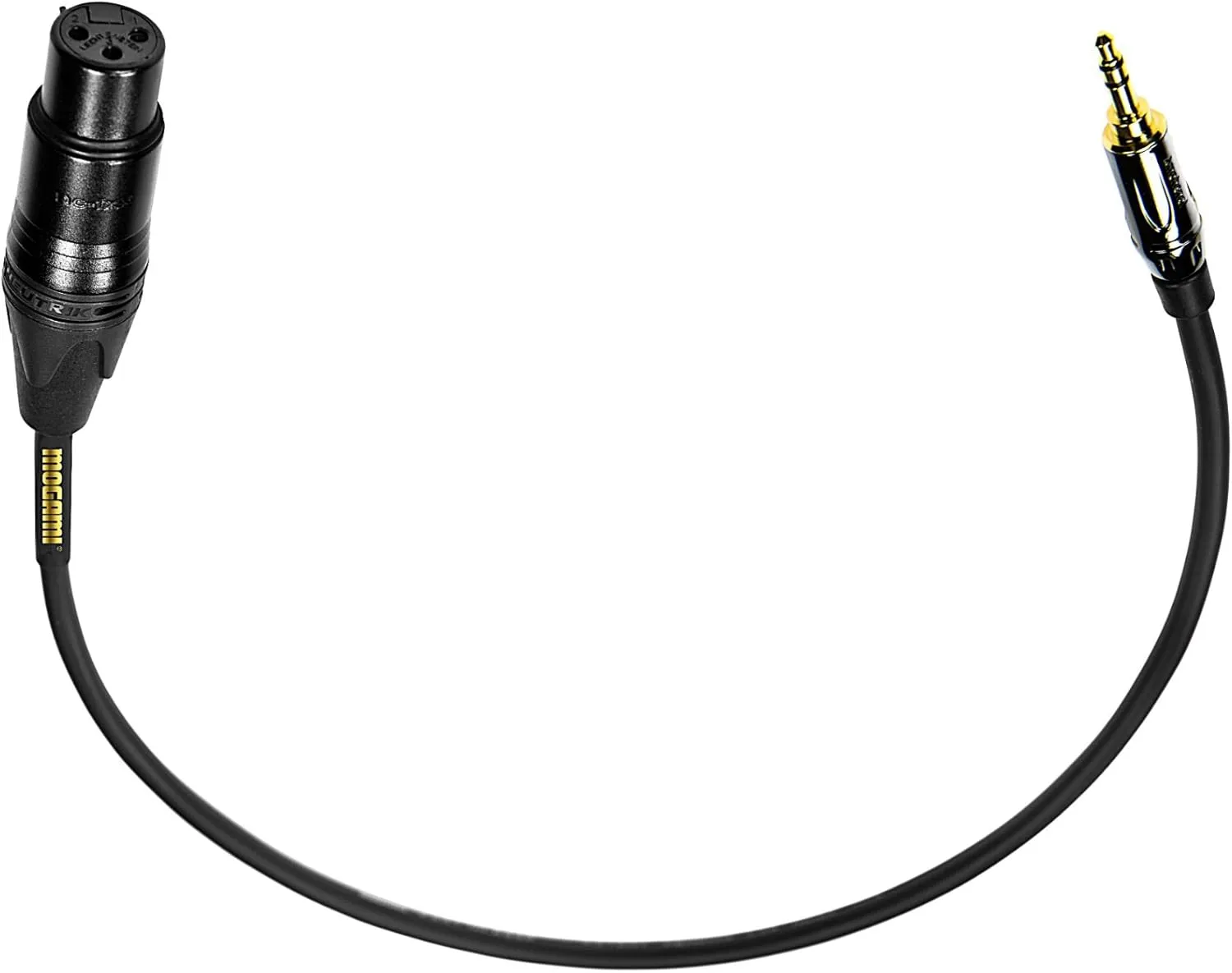 Mogami GOLD-XLRF-MINI-018 Balanced Audio Adapter Cable, XLR-Female to 1/8" TRS Male Plug, Dual Straight, 18 inch