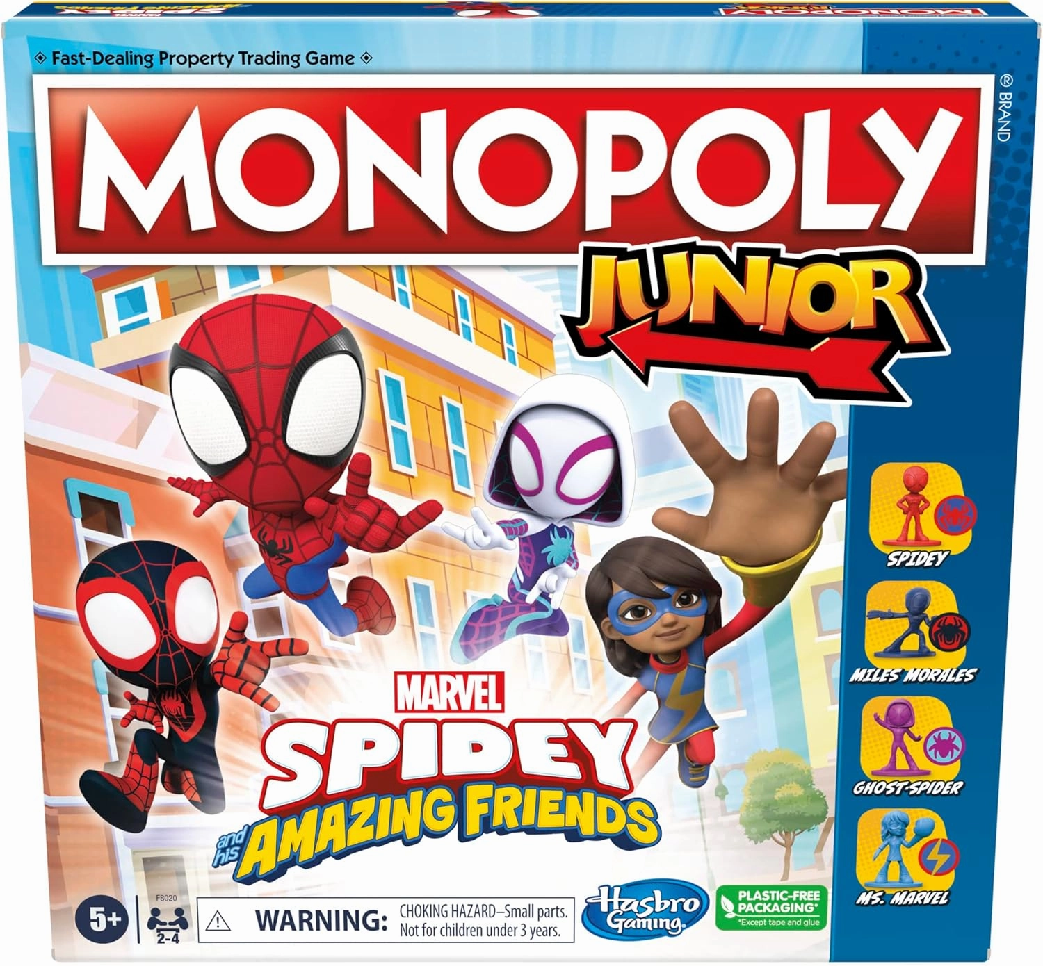 Monopoly Junior: Marvel Spidey and His Amazing Friends Edition Board Game for Kids Ages 5 , with Artwork from The Animated Series, Kids Board Games (Amazon Exclusive)