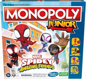 Monopoly Junior: Marvel Spidey and His Amazing Friends Edition Board Game for Kids Ages 5 , with Artwork from The Animated Series, Kids Board Games (Amazon Exclusive)