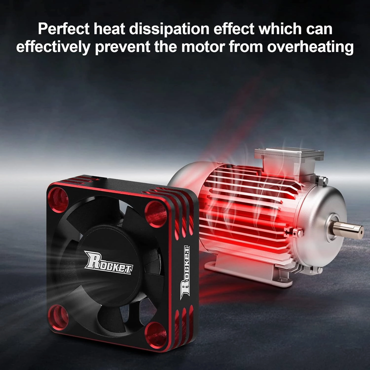 Motor Cooling Fan 30mm RC Model Heatsink 28000RPM ESC Cooling Fan for RC Car 1/8 1/10 1/12 Scale 540 550 Brushless Motor (Black Red)