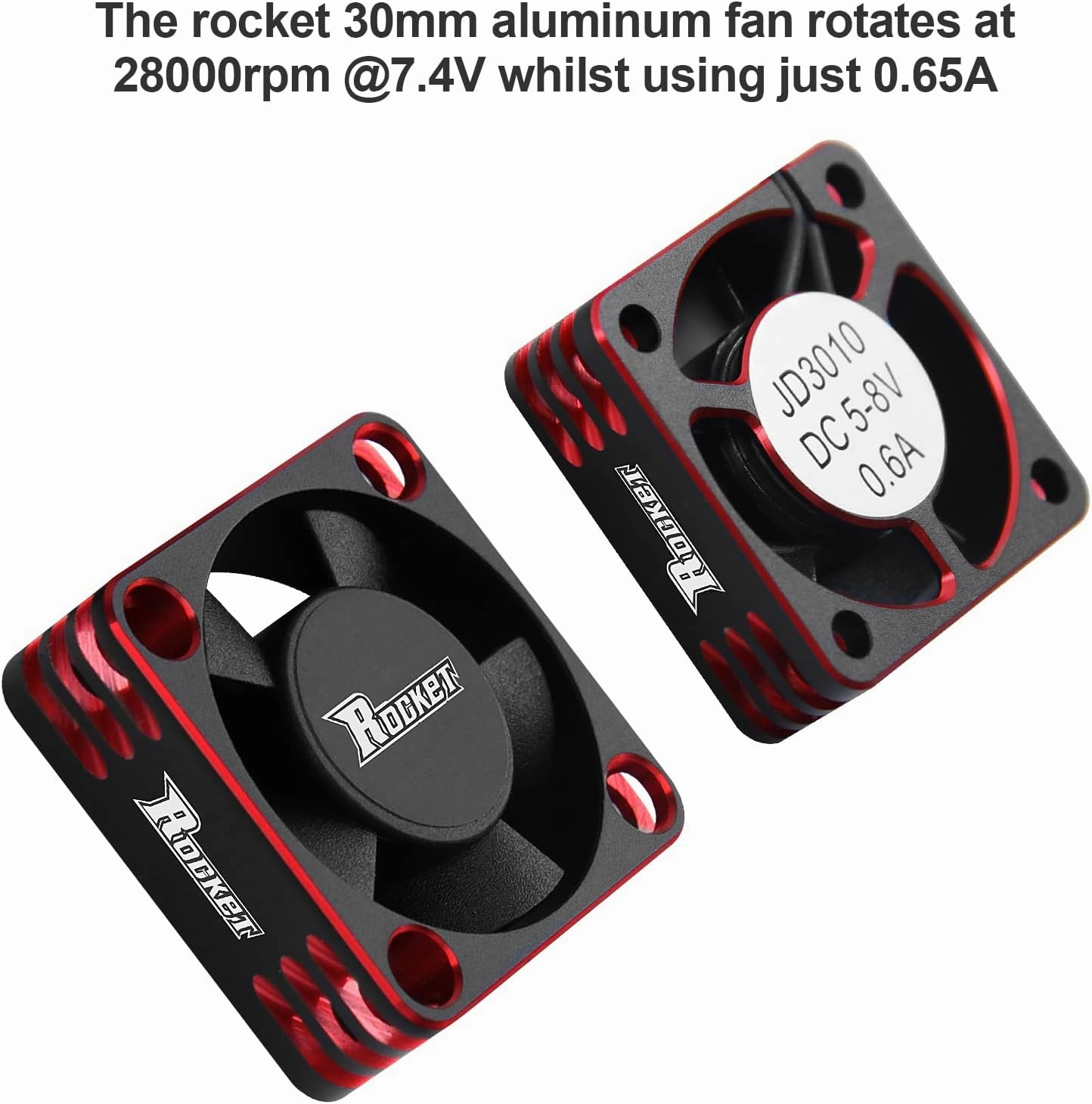 Motor Cooling Fan 30mm RC Model Heatsink 28000RPM ESC Cooling Fan for RC Car 1/8 1/10 1/12 Scale 540 550 Brushless Motor (Black Red)