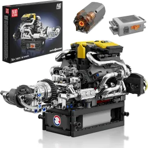 Mould King V12 Engine Building Sets, V8 Model Engine Kit for Adults, Engine Scale Model with Motor, 10207 STEM DIY Building Kits That Works, Blocks Toys for Boys Kids Aged 14 (761 Pieces)