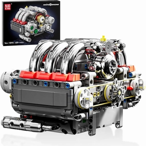 Mould King 10193 Mini V8 Engine Kits That Runs, DIY Model Engine Kit for 14  Kids and Adults, 609Pcs