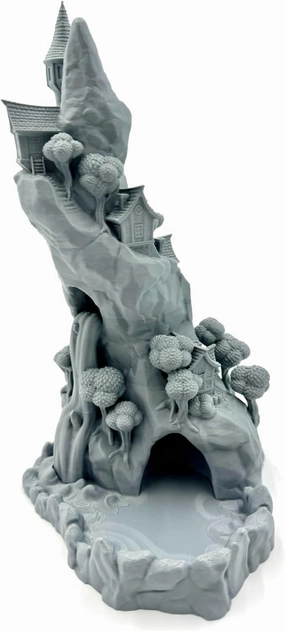 Mountaintop Village Dice Tower - Tabletop Wargaming Minis - Dungeon Accessories - RPG Fantasy Dragon Game Models - Figures for Battle Grid Mats